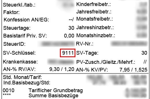 SV-Schlüssel der Gehaltsabrechnung