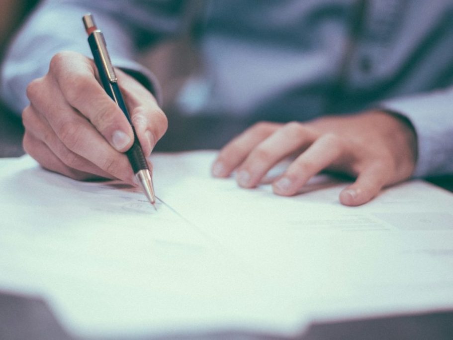 Unterschrift eines Dokumentes